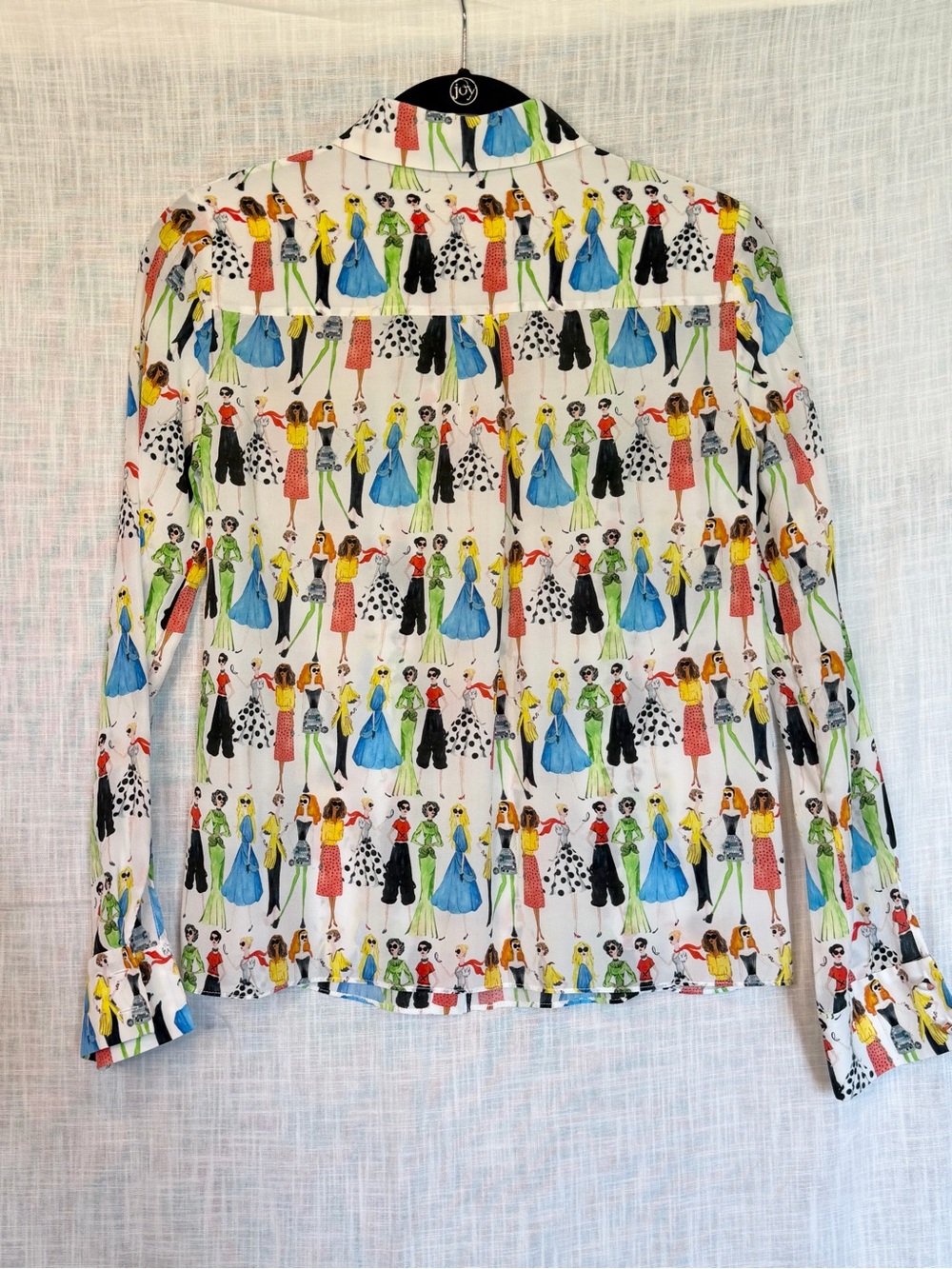 Alice + Olivia Willa Stace Face Silk Button-Down Blouse Multicolor HTF Size XS - Picture 7 of 17